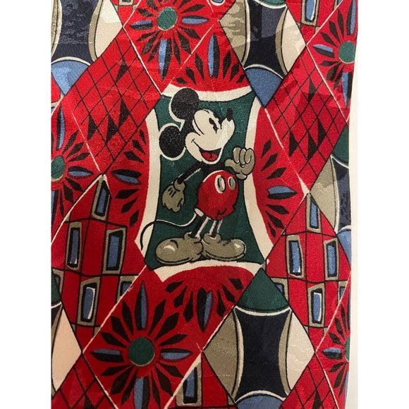 Men's Tie Mickey Mouse Atlas Design Mickey & Company 100% Silk 59" - Picture 3 of 4